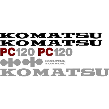 Aftermarket Decal Set for Komatsu PC 120 Excavator (without White Stripe) KMPC120DECALSET